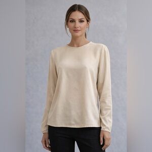 Oscar de la Renta Elegant Cream Blouse